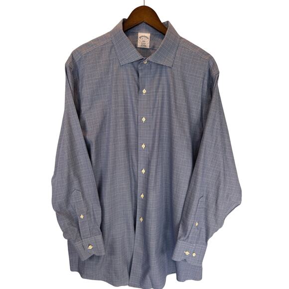 Brooks Brothers Men’s 18 4/5 Regent 1818 Button Down Shirt Houndstooth Plaid EUC - Picture 2 of 9